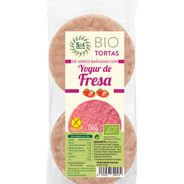 Tortas De Arroz Con Yogur De Fresa 100g